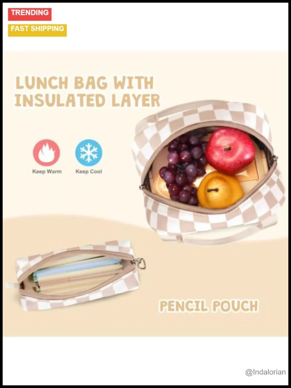3-in-1 Backpack Set with Lunch Bag & Pencil Pouch, Laptop Backpack for School,